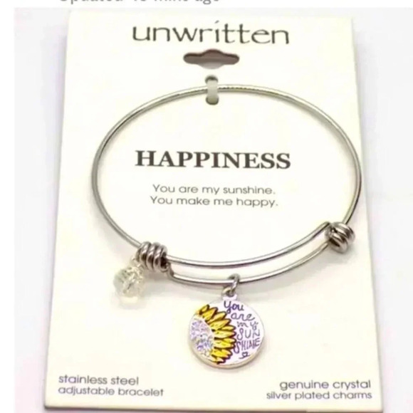 MOTHERS DAY SALE💕 “UNWRITTEN HAPPINESS” ADJUSTABLE BANGLE YOU ARE MY SUNSHINE. - Picture 1 of 7
